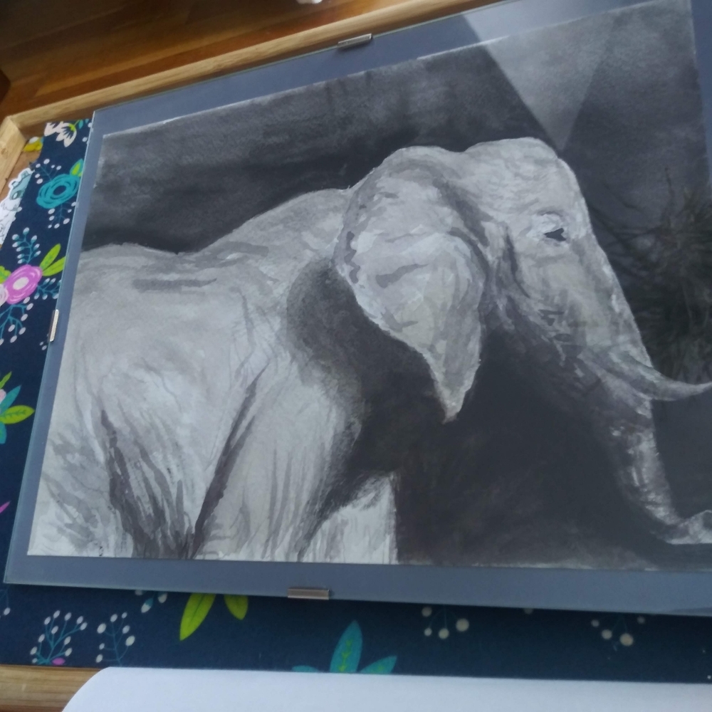 Original Watercolor Painting Elephant Wall Art Watercolors - Picture 10 of 13